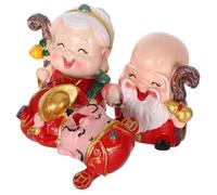 UPKOCH 3Pcs Resin Miniature Figurine Cake Toppers Elders Decoration Set Longevity God, Birthday Elderly Figures for Valentine’S Day and Birthday Cake Ornament