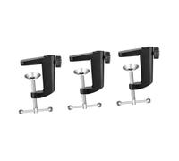 UPKOCH 3pcs Table Light Metal Clamp Microphone Arm Desk Mount Clamp Aluminum Alloy C-type Fixation Base Strong Grip