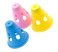 UPKOCH 3pcs Tent Nail Protection Covers Pe Fall Camping Lanterns Yellow Pink and Blue for Enhanced Tent Visibility During Outdoor Adventures