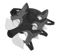 UPKOCH 3PCS Wolf Head Mask Set Grey Felt Animal Masks for Cosplay and Parties Fun Cartoon Wolf Props for Dress Up and Birthday Celebrations