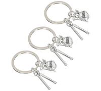 UPKOCH 3Pcs Zinc Alloy Music Instrument Key Rings Rock Band Drum Pendant Handbag Hanging Decor for Music Lovers Creative Unique Keychain Decorations