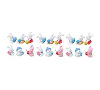 UPKOCH 3sets Bunny Cake Decorations Miniature Figurine Adorable Rabbit Toppers for Easter and Birthdays for Home Decor and Miniature Gardens Unique Idea 6pcs*3