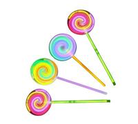 UPKOCH 4 Pack Swirly Glow Lollipops Kids Birthday Party Toys Glow Sticks for Adults and Children Lollipop Rotating Windmill for Nightlight Effects