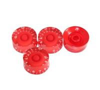 UPKOCH 4 Pcs Red Rotary Volume and Tone Control Knobs Set for Electric Guitar, Large Round Shape with White Markings, Replacement Guitar Control Accessories for Music Gear