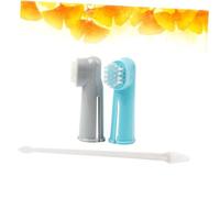 UPKOCH 4 Set Pet Two-Head Toothbrush Kit with Finger Brush for Dogs and Cats Safe Material Use Dental Care for Puppy Teeth Cleaning and Gum Health Maintenance