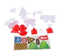 UPKOCH 4 Sets Miniature Traffic Sign for Educational Road Safety Playset with Barriers Crosswalks and Signal Signs Interactive Learning for S Imaginative Play