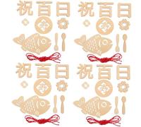 UPKOCH 4 Sets Wood Sign Prop Newborn Growth Recording Cards Commemorative Photo Prop for One Hundred Day Ceremony for Baby Development Cards Girl