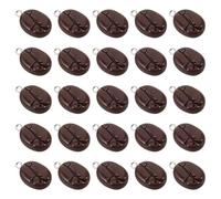 UPKOCH 40pcs Resin Coffee Bean Charms Flatback Imitation Food Pendants for DIY Keychain Necklace Crafting Coffee Lover Accessories