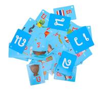 UPKOCH 45pcs Thai Language Flash Cards for - Vocabulary Builder Animal and Communication Cards, Preschool Learning Supplies for Aged 2-4, Educational Flashcards Set