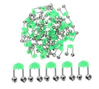 UPKOCH 46Pcs Fishing Alert Bells with High Sensitivity Sound Indicator Clips for Outdoor Sea Fishing Rods Loud Bite Alarm for Beginners and Enthusiasts