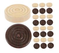 UPKOCH 48PCS Wooden Checkers Game Pieces Stackable Board Game Pawns for Chess and Draughts Multipurpose Travel Camping Backyard Entertainment Accessories