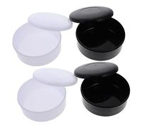 UPKOCH 4boxes Chess Pieces Storage Box with Lid Black and White Plastic Resin Containers Simple Chess Pieces Pot for Go and Five in Row Players