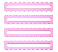 UPKOCH 4pcs Acrylic Mahjong Rules Assistant with Bright Pink Scalloped Card Line Helper for Beginners and Family Games Precise Tile Alignment Mahjong Accessories and Clear Rule Reader