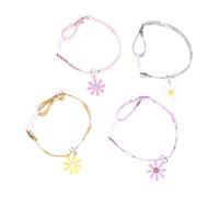 UPKOCH 4pcs Adjustable Chrysanthemum Collar for Cat Kitten Pet Cat Collar Daisy Flower Pendant for Indoor Outdoor Wear