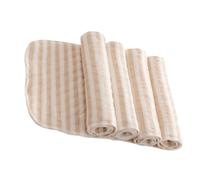 UPKOCH 4pcs Baby Booster Pad Washable Cloth Diaper Inserts Reusable Flat-fold Diaper Liners for Infants, Brown and White Stripes, Soft Absorbent Baby Changing Essentials