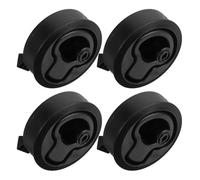 UPKOCH 4pcs Black Round Flush Pull Boat Locker Latches with Corrosion Resistant Rubber Material and Strong Sturdy Structure, Suitable for Cabinet Doors and Bait Well Lids on Rv and Marine