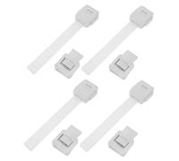 UPKOCH 4pcs Boy Girl Safety Locks for Cabinets White Drawer Latches Self-Adhesive for Cupboards and Fridge Doors Childproof Cabinet Locks