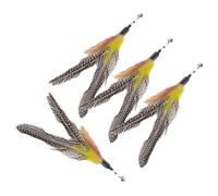 UPKOCH 4pcs Cat Toy Interactive Cat Teasing Stick Refill Plumes for Kitten Sensory Play and Dancer Toy Replacement