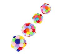 UPKOCH 4pcs Colorful Plush Cat Teasing Balls Kitten Chew Interactive Chewing Plaything for Indoor Cats Multi Soft Balls for Self Play and Anxiety Relief