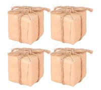 UPKOCH 4pcs Decorate Mini Box: Mini House Models Dollhouse Birthday Boxes - Festival Miniature Decor Ornaments - Kraft Paper Candy Treat