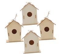 UPKOCH 4Pcs DIY Unfinished Wooden Birdhouses Kit for Creative Crafting Painting Bird House Unique Decorative Nesting Box for Imagination Fun