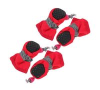 UPKOCH 4pcs Dog Boots Slip Pet Shoes for Fashionable Foot Protectors for Dogs Red for Sore Paws and All Weather Conditions