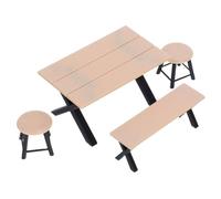 UPKOCH 4pcs Fairy Garden Furniture: Dollhouse Table Chair Sets - Village Micro Bench Chair Stools For Dollhouse Accessories Home Micro Landscape Decoration