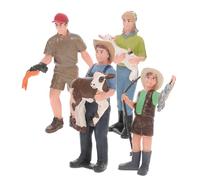 UPKOCH 4Pcs Farmer Model Realistic Miniature Figures for Cake Decoration and Farm Play Detailed Static Characters for Role Play and Home Display