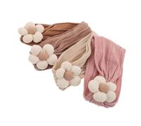 UPKOCH 4pcs Flower Headbands Soft Elastic Hairbands with Handmade Petals for Newborns Comfortable Stretchy Floral Hair Accessories