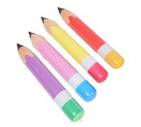 UPKOCH 4Pcs Giant Inflatable Pencil Balloons PVC Classroom Welcome Decorations Back to School Party Supplies Graduation Event Props in Yellow Red Pink Purple