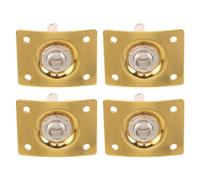 UPKOCH 4pcs Golden Metal Jack Plate for Electric Guitar with Wide Compatibility and Wear-resistant Square Female Output Socket, for Upgrade or Fix Multiple Instruments and Guitar Repair
