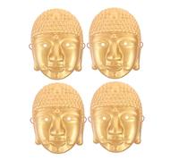 UPKOCH 4PCS Halloween Buddha Face Masks for Masquerade Party Cosplay Decorative Buddhist Culture Costume Accessory for Theatrical Performances and Photo Props