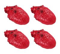 UPKOCH 4pcs Horror Heart Decoration Small Props Horror Halloween Decorations Scary Bloody Prank Big Bleeding Organ Creepy Body Realistic Halloween House Decorations Squeezable Red Vinyl