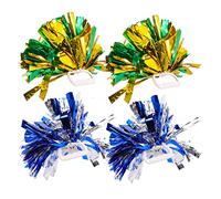 UPKOCH 4Pcs Metallic Cheer Pom Poms Handheld Cheerleading Props with Smooth Handle for Sports Meetings Dance Team Spirit Accessories Bright Pompoms