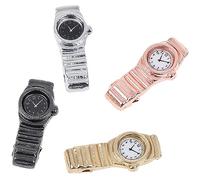 UPKOCH 4pcs Miniature Dollhouse Watch Models Decorative Props for Tiny House Scale Metal Wristwatch Charms for Dollhouse Decoration and Play