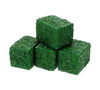 UPKOCH 4pcs Miniature Haystack Decorations for Dollhouse Farm Scene, Green Square 2x2x3cm Hay Blocks Set, Miniature Prop for Garden Scenery and Dollhouse Accessories
