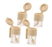 UPKOCH 4pcs Miniature Spice Rack Dollhouse Sugar Container Spice Jar Spoon Mini Condiment Caddy Dollhouse Seasoning Miniature Sugar Bowl Tiny Condiment Storage
