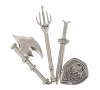 UPKOCH 4pcs Miniature Swords and Shields Set for Boys Compatible Building Block Accessories for Action Figures Expandable Creative Play with Castle Theme