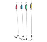 UPKOCH 4pcs No Light Fishing Alarm Indicators with Flexible Chain Swingers and Clip Silent Carp Bite Drag Alarms for Outdoor River Anglers Gentle Tackle and Low Profile Design