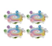 UPKOCH 4pcs Parrot Spinning Toys Plastic Bird Chewing Toys Interactive Rotating Wheel Bells Spinner Rattle for Cockatiels Conures Budgies Cage Enrichment