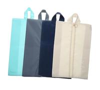 UPKOCH 4Pcs Portable Shoe Bags for Travel Multi Purpose Organizers for Sneakers Gym and Storage Grey Beige Dark Blue Bright Blue for Luggage and Closet Protection