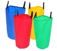 UPKOCH 4Pcs Potato Sack Race Bags for Adults Outdoor Jumping Game with Double Bottoms in Red Yellow Blue Green for Party and Backyard Activities