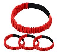 UPKOCH 4Pcs Three Legged Race Bands Elastic Tie Ropes for Outdoor Games Bright Red Legged Race Ties for Adults Durable Easy to Use Clean for Parties Relay Events Field Days