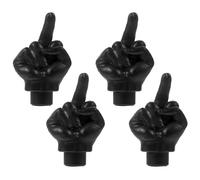 UPKOCH 4pcs Tyre Dirt Cap Tire Stem Caps Valve Stem Black Plastic Finger Shape Creative Funny Design Easy Installation Use for Bicycles and Cars