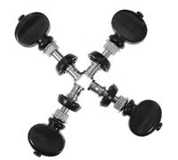 UPKOCH 4pcs Ukulele Tuning Pegs Keys Set with Black Chromium Friction Tuners and White Plastic Buttons, Replacement Ukulele Key Tuners for Accurate String Adjustment