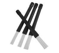 UPKOCH 4pcs White Jazz Drum Brushes Flexible Nylon Wire Brush Sticks for Snare Drum and Set Lightweight Sweeping for Acoustic Percussion Practice and Live Performance