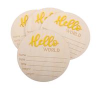 UPKOCH 4pcs Wooden Birth Sign Card Newborn Welcome Home Decorations Memory Cards for Nursery Announcement