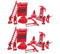 UPKOCH 5 Sets Dollhouse Firefighter Playset Mini Fire Extinguisher Models Plastic Realistic Fireman Props for Group Role-playing Collaboration and Photography Holiday