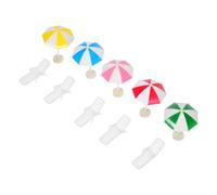 UPKOCH 5 Sets Miniature Beach Umbrella and Chair Umbrellas and Chairs for Dollhouse Decoration Summer Scene Accessories for Creative Play and Miniature Gardens