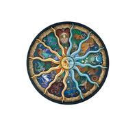 UPKOCH 500 Pieces Round Jigsaw Puzzle for Adults Educational Zodiac Design Paper Material Colorful and Precise Cut Puzzle Suitable for Family Fun and